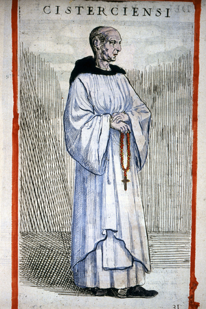 Cistercian monk. Engraving in O. Fialetti. 16th century.