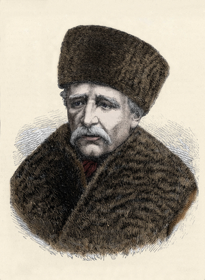 Portrait of Nils Adolf Erik (Eric) Baron Nordenskjold (Nordenskiold) (1832-1901), Swedish naturalist and explorer. Engraving from the end of the 19th century.