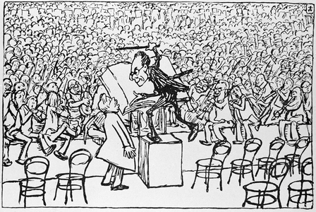 Gustav Mahler conducting, from 'Jugend', 1910 (litho)