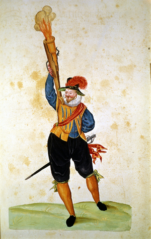 The first firearms: from the “Manual of Pirotechnics, Guns and Fortifications”, 16th century. Bern, Burgerbibliothek.