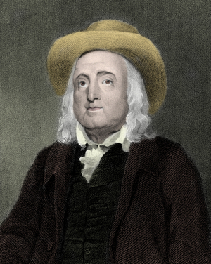 Portrait of Jeremy Bentham (1748-1832), British philosopher moralist and legislator.