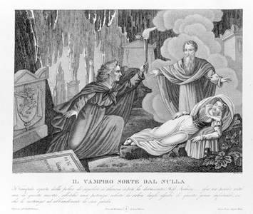 Heavenly revenge - according to the new “” The Vampire”” attributed first to Lord Byron (1788-1824), English poet. then to his secretary Polidori. 1816.