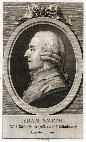 Portrait of Adam Smith (1723 - 1790), Scottish philosopher and economist.