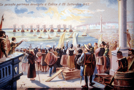 The second departure of Christopher Columbus of Cadice on 25/09/1493.