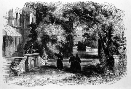 Three Masked Guests, scene from Don Giovanni (engraving)