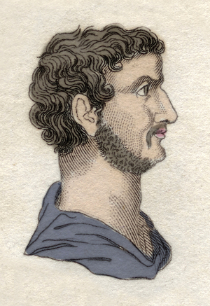 Portrait of the Roman Emperor Hadrian (Publius Aelius Hadrianus) (76-138 AD) Engraving of the 19th century.