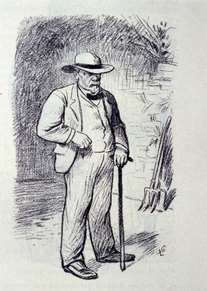 Portrait of Louis Pasteur (1822-1895) in his property in Villeneuve-l'Etang (Villeneuve l'Etang) in Marnes-la-Coquette (Marnes la Coquette) in Seine-et-Oise (Seine et Oise). Sketch by Laurent Gsell (1860-1944). DR