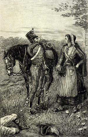 The Carthusian parma of Stendhal. 19th century engraving.