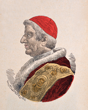 Portrait of the Pope Gregoire XVI (Gregorio, Gregorius or Gregory) (1831-1846), 1898 (engraving with later colouration)