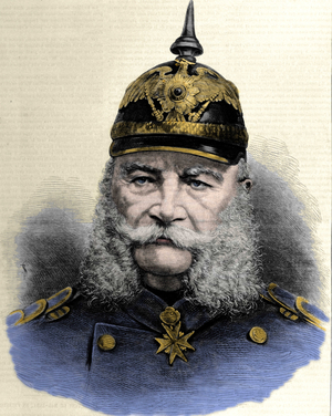 Portrait of William I (1797-1888), King of Prussia and Emperor of Germany. Engraving from the end of the 19th century.