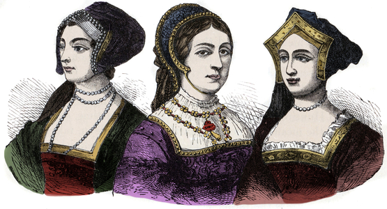 Anne Boleyn (Anne de Boleyn Anna or Ann Bolin and Anne Bullen) (1507-1536) - Jane (Jeanne) Seymour (c.1508-1537) - Katharine (Katherine, Katheryn, Catherine) Howard (1518 or 1524-1542) - three wives of Henry (Henry) VIII of England