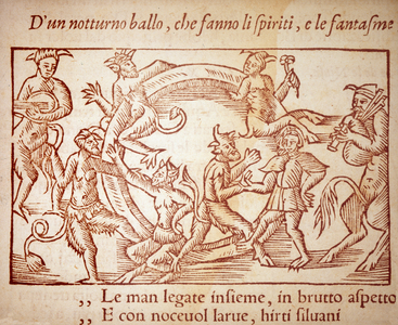 A Sabbath, engraving by Olaus Magnus (1490-1557), Swedish religious and geographer, -in “Historia de Gentis Septentrionalibus”, (Historia om de nordiska folken) 16th century.