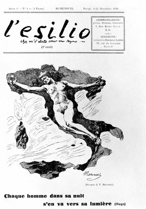 Number 1 of the Esilio, newspaper published in Paris by dissidents of the fascist regime. 15/12/1930.
