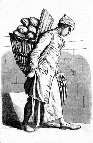 Representation of a baker. 18th century engraving.