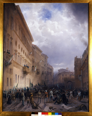 Risorgimento: The Five Days of Milan (Cinque giornate di Milano), c.1848 (oil on canvas)