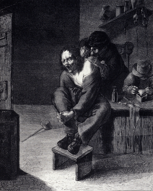 The surgical operation Engraving after a painting by Adrien Brauwer (did 1608) 17th century
