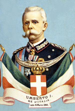 Portrait of Umberto 1st King of Italy (Humbert I, 1844 - 1900).