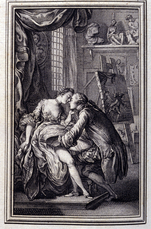 the table- in “” Tales et nouvelles en vers”” by Jean La Fontaine. 1762.