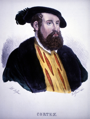 Portrait of Hernan (or Hernando) Cortes or Fernand Cortez (1485-1547).