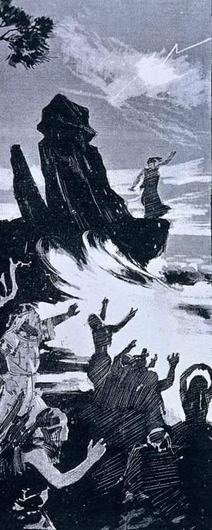 Le roi d'Ys, cité légendaire de Bretagne qui aurait été submergée par les flots au 4eme ou 5eme siècle. Edouard Lalo (1823 - 1892) composa l'opera le Roi d'Ys (1888). Illustration du 19eme siecle