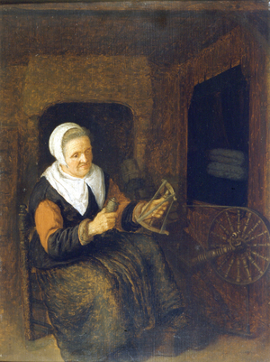 A Woman Who Flies. Painting by De Pope, 17th century.Museo del Castello. Milan