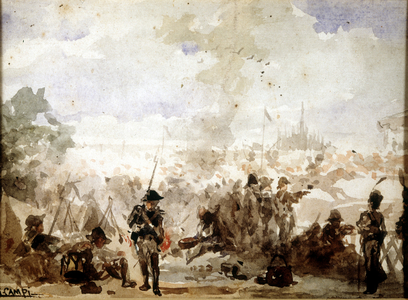 Napoleon and the countryside of Italy: French encampments at the gates of Milan, 1797.