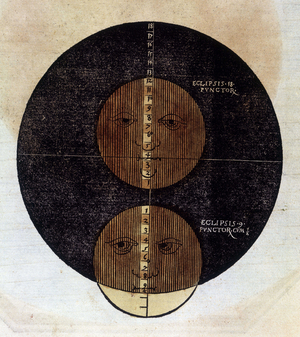 The eclipse of the moon - in “Astronomicon caesarum””, treated from the 16th century.