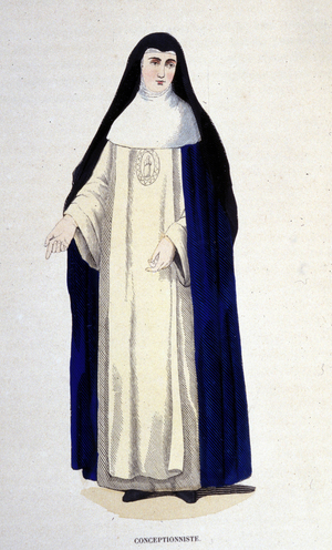 Conceptionist, engraving from an album on religious orders, Paris, 1840