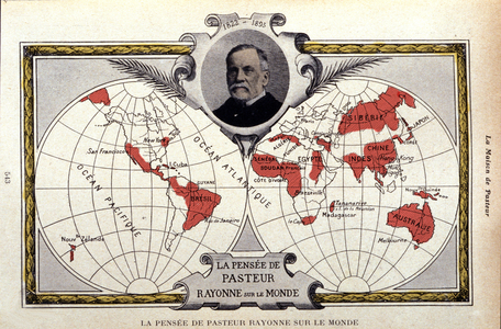 Louis Pasteur's thinking radiates the world. Louis Pasteur (1822-1895), French chemist and physicist in “Je sais tout”” centenary of his birth, December 1922.