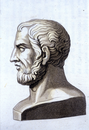 Portrait of Theophraste (372 BC- 287 BC), Greek philosopher.