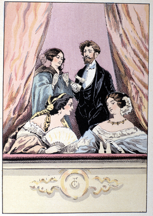 A lodge at the Theater of the Italians, 1852.
