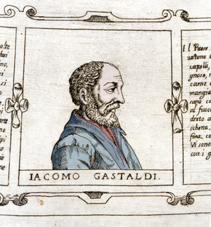 Portrait of the cartographer (geographer) Giacomo Gastaldi (? - 1566).