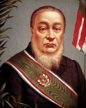 Portrait of Paul Kruger (1825 - 1904), one of the founders and then president of the Transvaal Republic in 1852.