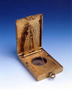 Personal astronomical compendium (solar clock) built by Jacobus Purman in 1590. .