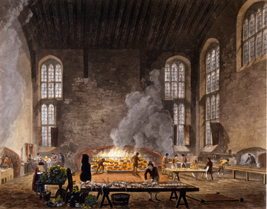 View of the kitchens of Christ Church, Oxford University. 1850