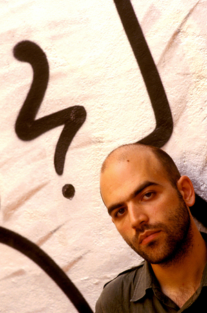 portrait of Roberto Saviano Italian writer in 2006.