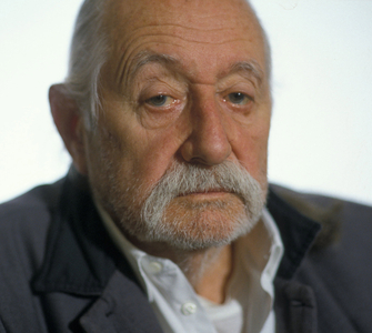 Portrait of Ettore Sottsassas Italian architect and designer.
