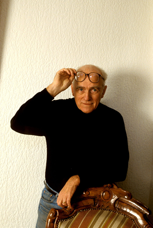 Portrait of American writer Donald E. Westlake around 1990.