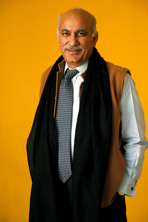 Portrait of writer Mubashar Jawed Akbar. Photography May 2008.