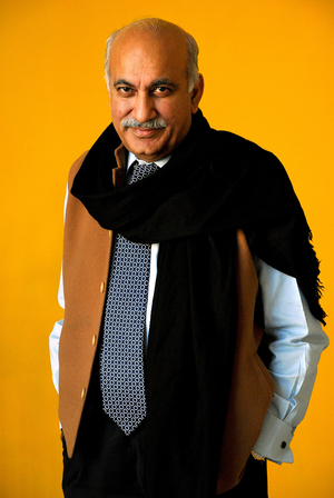 Portrait of writer Mubashar Jawed Akbar. Photography May 2008.