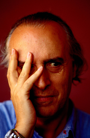 Portrait of the Italian writer Giuseppe Conte (born 1945)