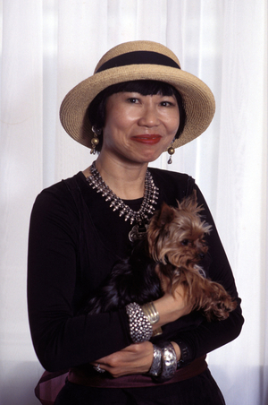 Portrait of American writer Amy Tan (born 1952).