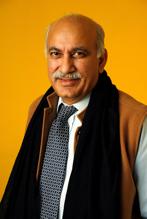 Portrait of writer Mubashar Jawed Akbar. Photography May 2008.