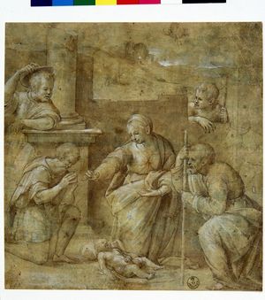 Ridolfo del Ghirlandaio (1449 - 1494), Adoration of the Shepherds at the Nativity of Jesus, GDSU 1239 F