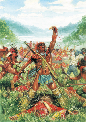 Seven Years' War: The Battle of Monongahela ending the Braddock Expedition to capture Fort Duquesne from the French during the summer of 1755 - The Braddock Expedition or failed British military expedition which attempted to capture the French Fort Duquesne during the Seven Years War (French and Indian War) - Illustration by Giuseppe Rava