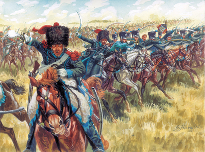 First Empire: 16th Regiment of Horsehunters of the Great Armee - First empire: 16th french light cavalry regiment - Illustration by Giuseppe Rava