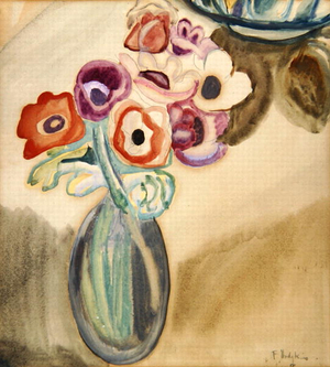 Jug of Flowers (w/c on paper)
