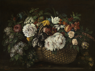 Flowers in a Basket, 1863 (oil on canvas)