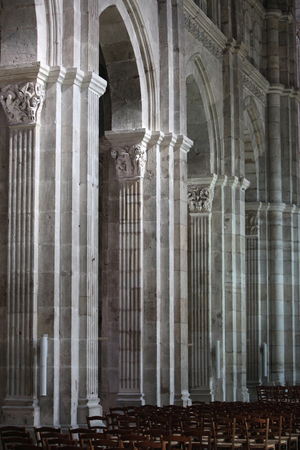 Saint Lazare Cathedral (Cathedral of StLazarus)Nave columns, Autun, France