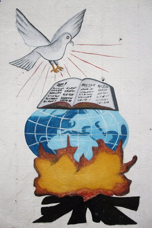 Wall painting in an evangelical church Brazzaville Congo